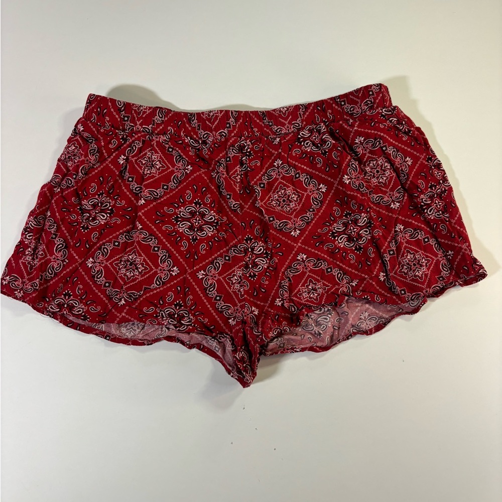 Forever 21 Red Paisley Print Shorts